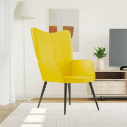 vidaXL atpūtas krēsls, sinepju dzeltens audums