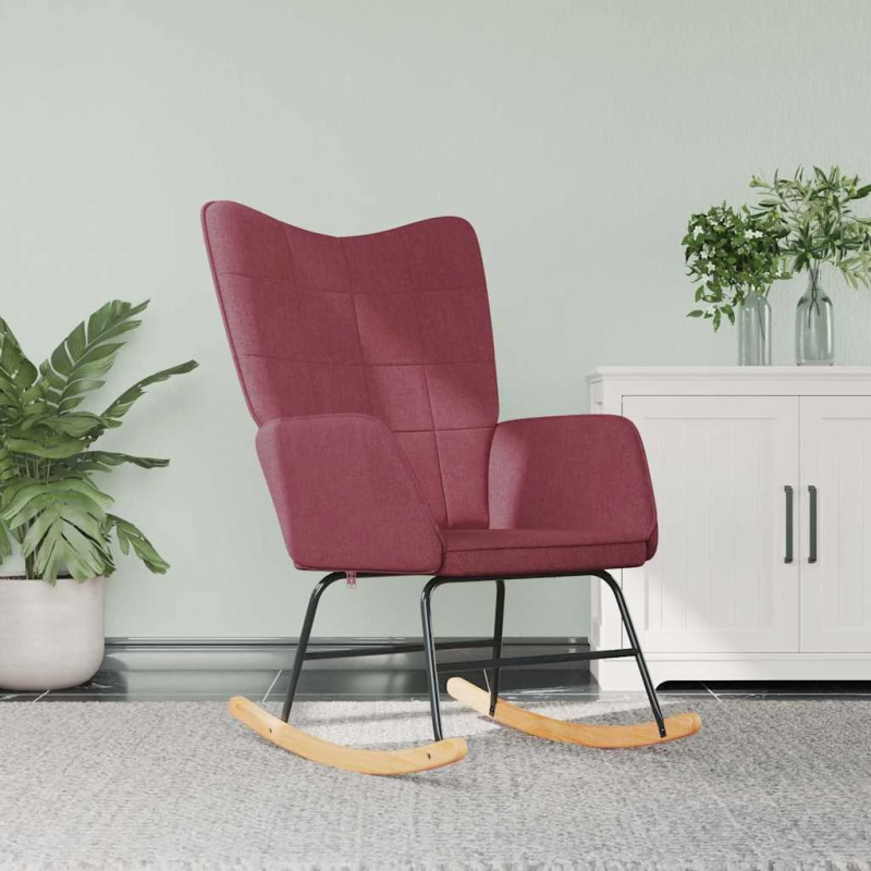 vidaXL šūpuļkrēsls, vīnsarkans audums