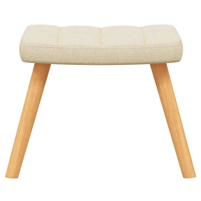 vidaXL šūpuļkrēsls ar kāju balstu, krēmkrāsas audums