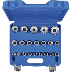 Socket Set, 12-point - 12.5 mm ,1-2, Drive - 8 - 36 mm - 21 pcs.