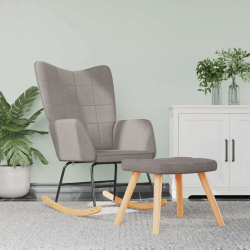 vidaXL šūpuļkrēsls ar kāju balstu, pelēkbrūns audums