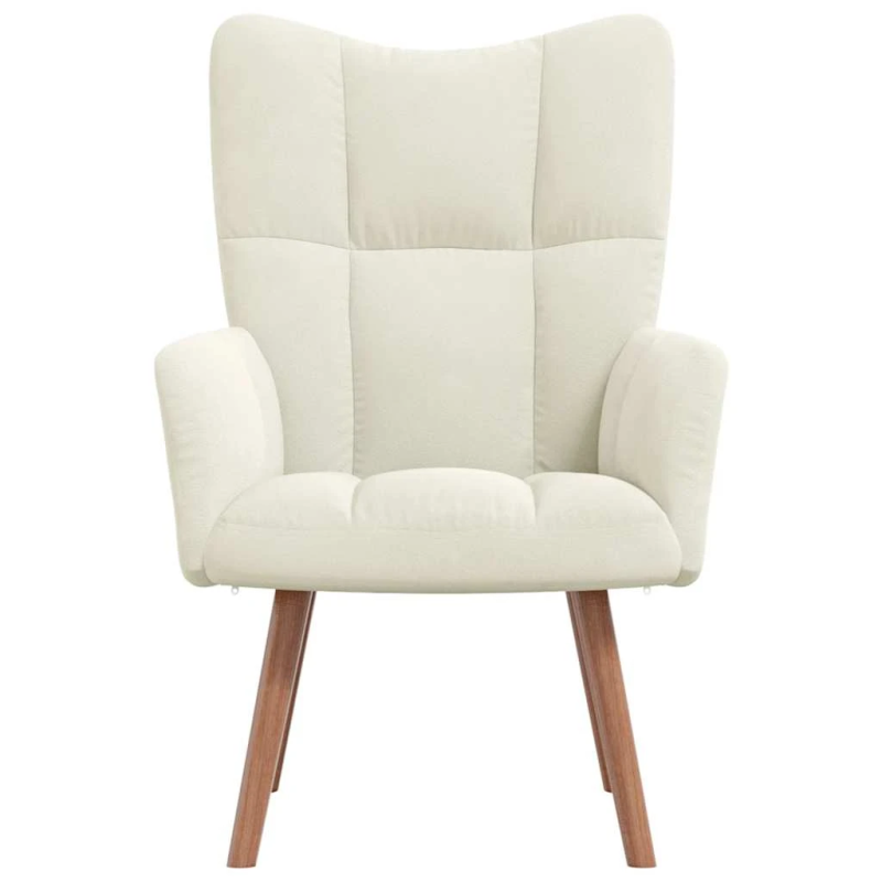 vidaXL atpūtas krēsls, krēmbalts samts