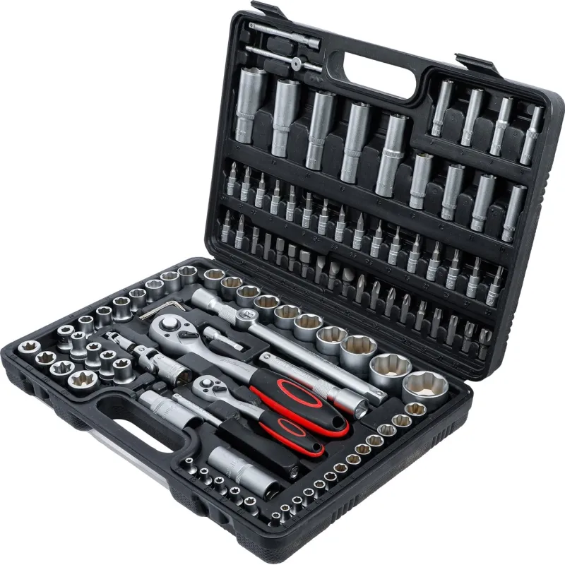 Socket Set - 6.3 mm ,1-4, - 12.5 mm ,1-2, Drive - 108 pcs.