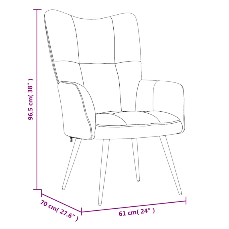 vidaXL atpūtas krēsls, tumši zaļš samts