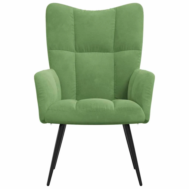 vidaXL atpūtas krēsls, gaiši zaļš samts