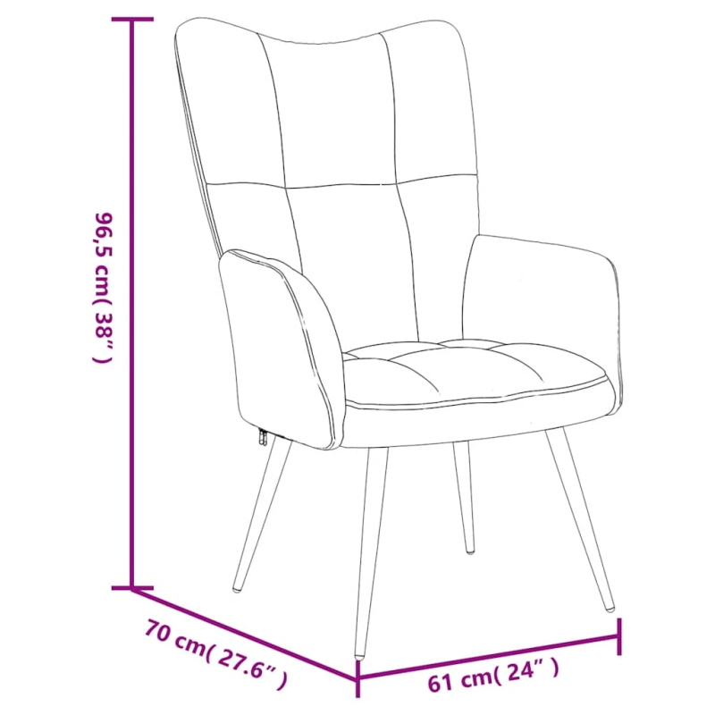vidaXL atpūtas krēsls, melns samts