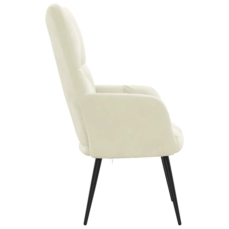 vidaXL atpūtas krēsls, krēmbalts samts