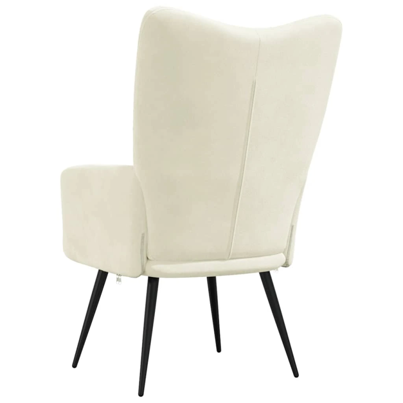 vidaXL atpūtas krēsls, krēmbalts samts