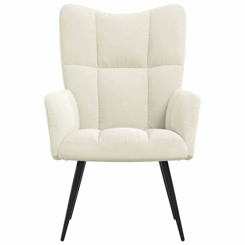 vidaXL atpūtas krēsls, krēmbalts samts