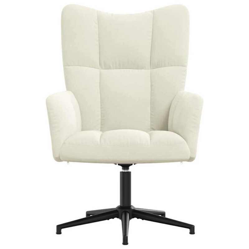 vidaXL atpūtas krēsls, krēmbalts samts