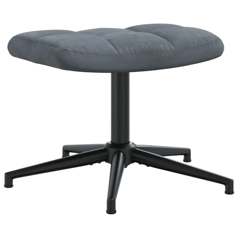 vidaXL atpūtas krēsls ar kāju balstu, tumši pelēks samts