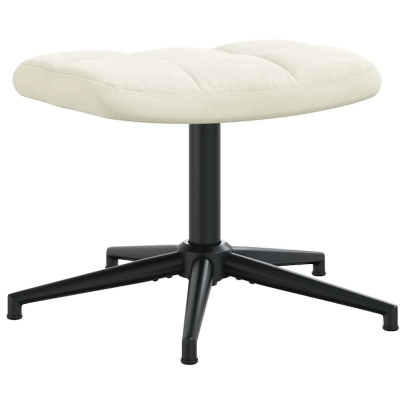 vidaXL atpūtas krēsls ar kāju balstu, krēmbalts samts