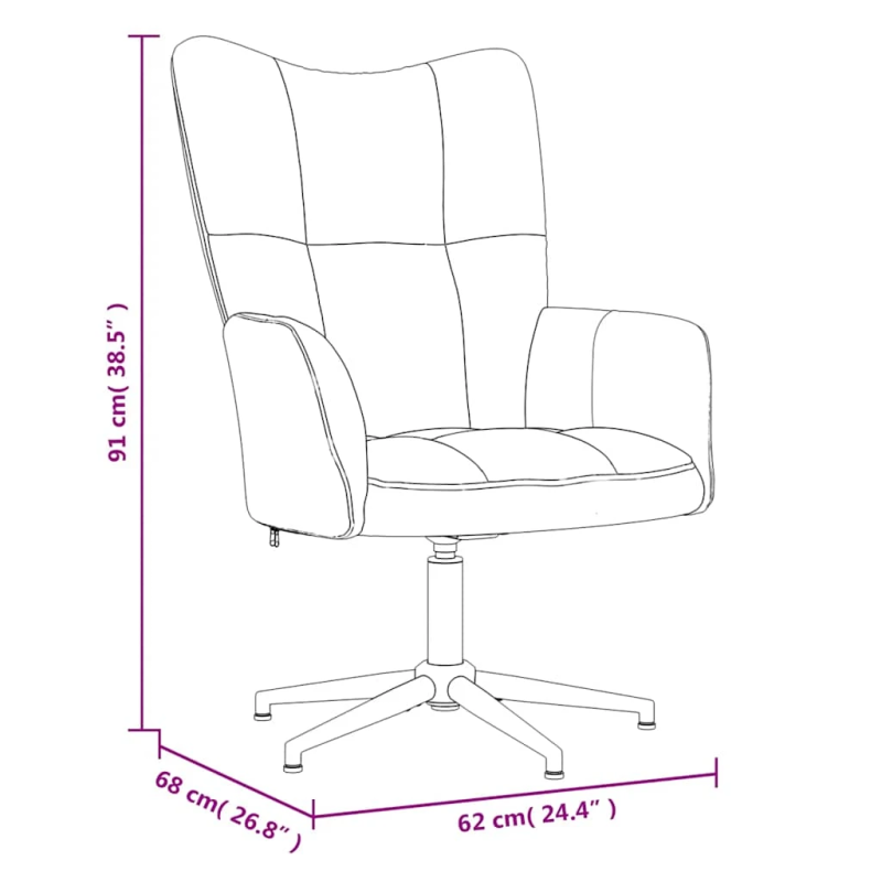 vidaXL atpūtas krēsls, tumši pelēks samts