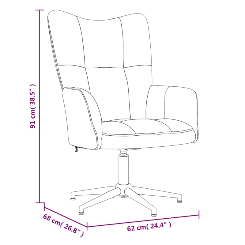 vidaXL atpūtas krēsls, vīnsarkans samts