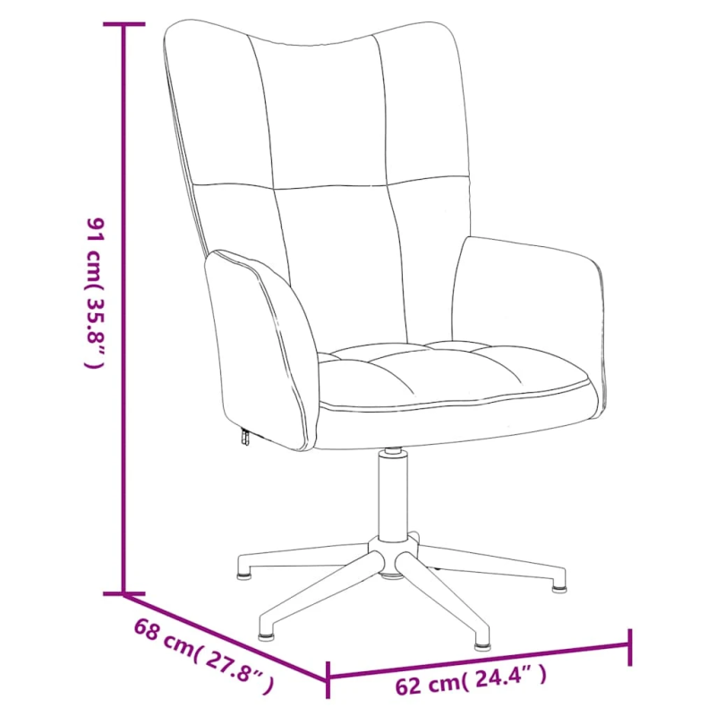 vidaXL atpūtas krēsls, melns samts