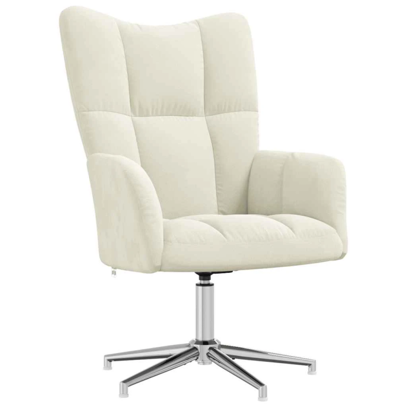 vidaXL atpūtas krēsls, krēmbalts samts