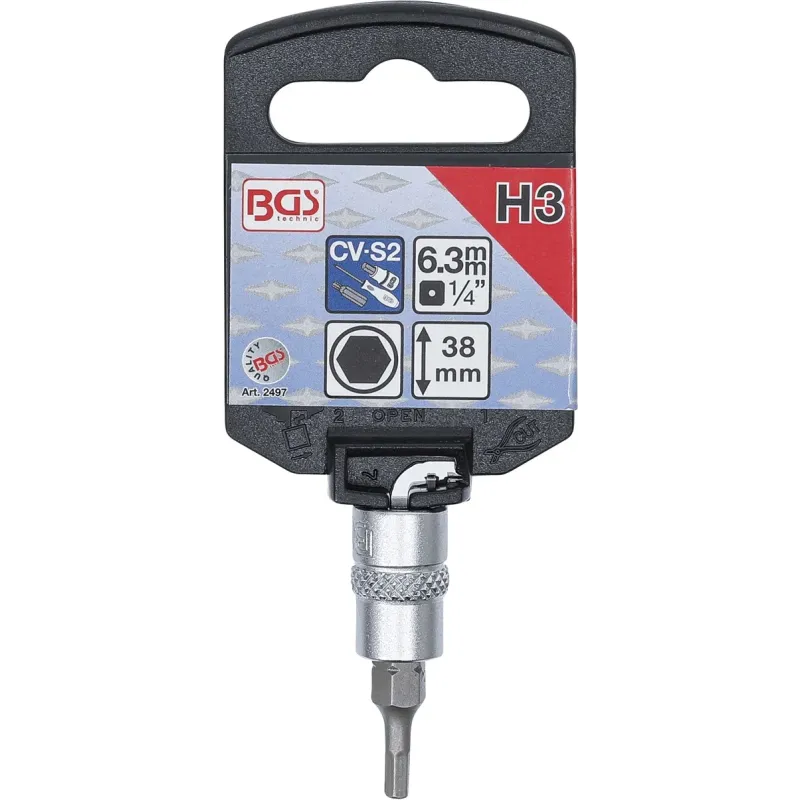 Skrūvgriežu uzgalis muciņā - 3 mm Uzgalis - 1-4 Stiprinājums