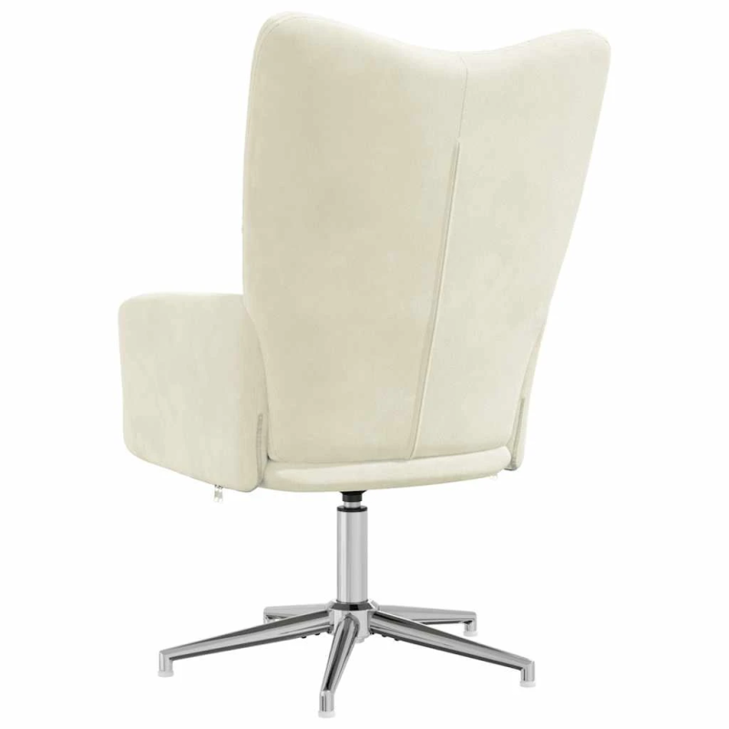 vidaXL atpūtas krēsls, krēmbalts samts