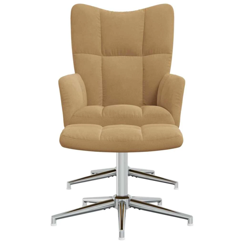 vidaXL atpūtas krēsls ar kāju balstu, brūns samts