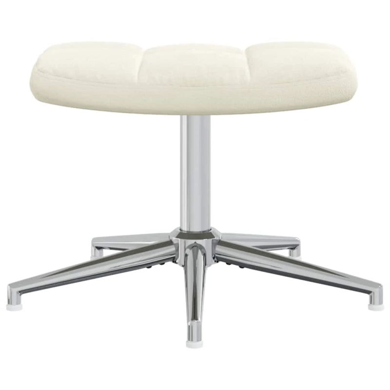 vidaXL atpūtas krēsls ar kāju balstu, krēmbalts samts