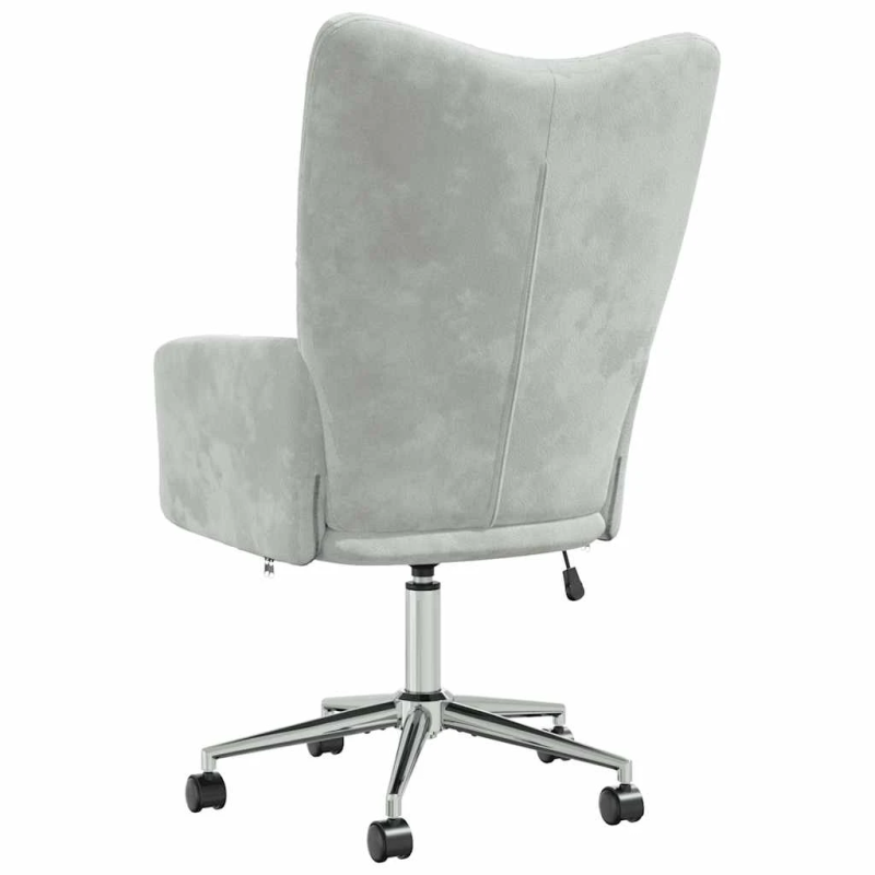 vidaXL atpūtas krēsls, gaiši pelēks samts