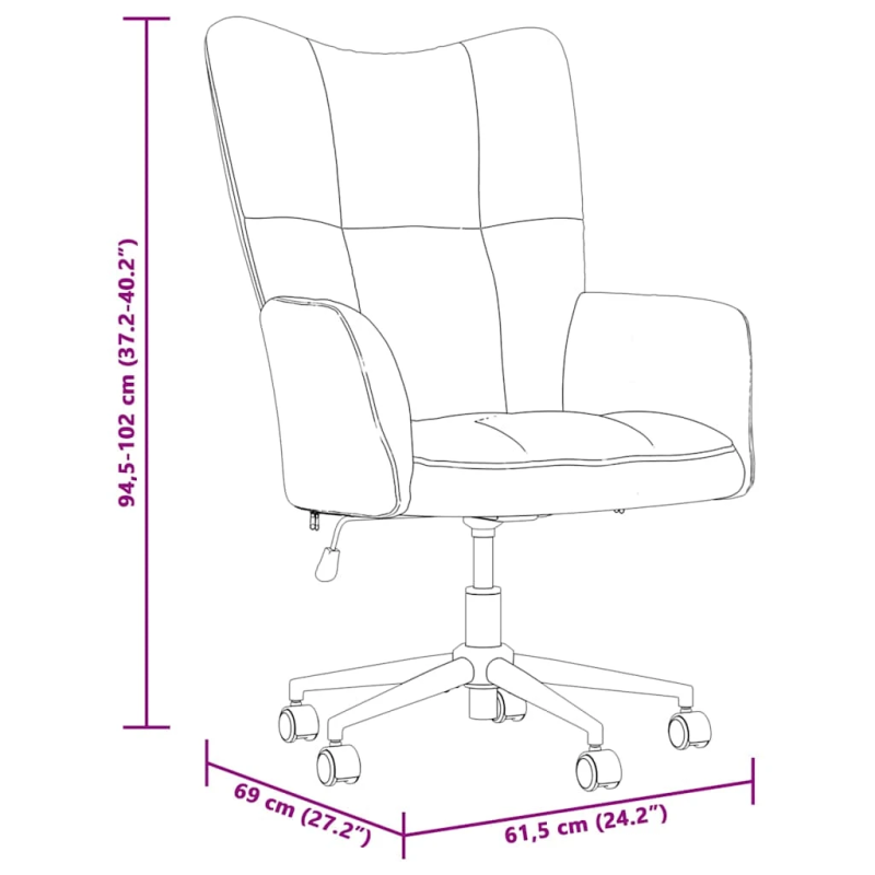 vidaXL atpūtas krēsls, krēmbalts samts