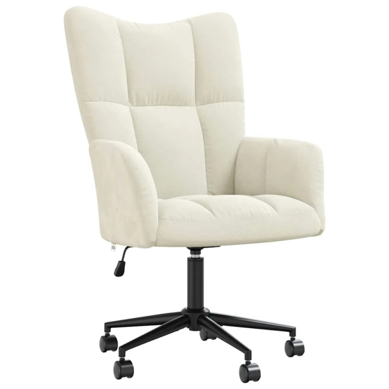 vidaXL atpūtas krēsls, krēmbalts samts