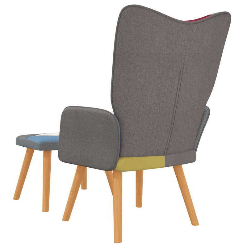 vidaXL šūpuļkrēsls ar kāju balstu, tekstilmozaīkas audums