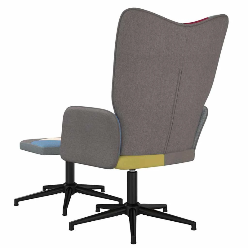 vidaXL šūpuļkrēsls ar kāju balstu, tekstilmozaīkas audums