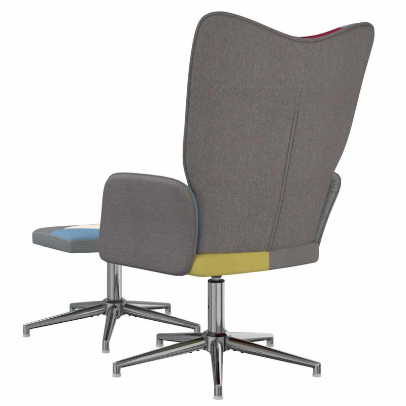 vidaXL šūpuļkrēsls ar kāju balstu, tekstilmozaīkas audums