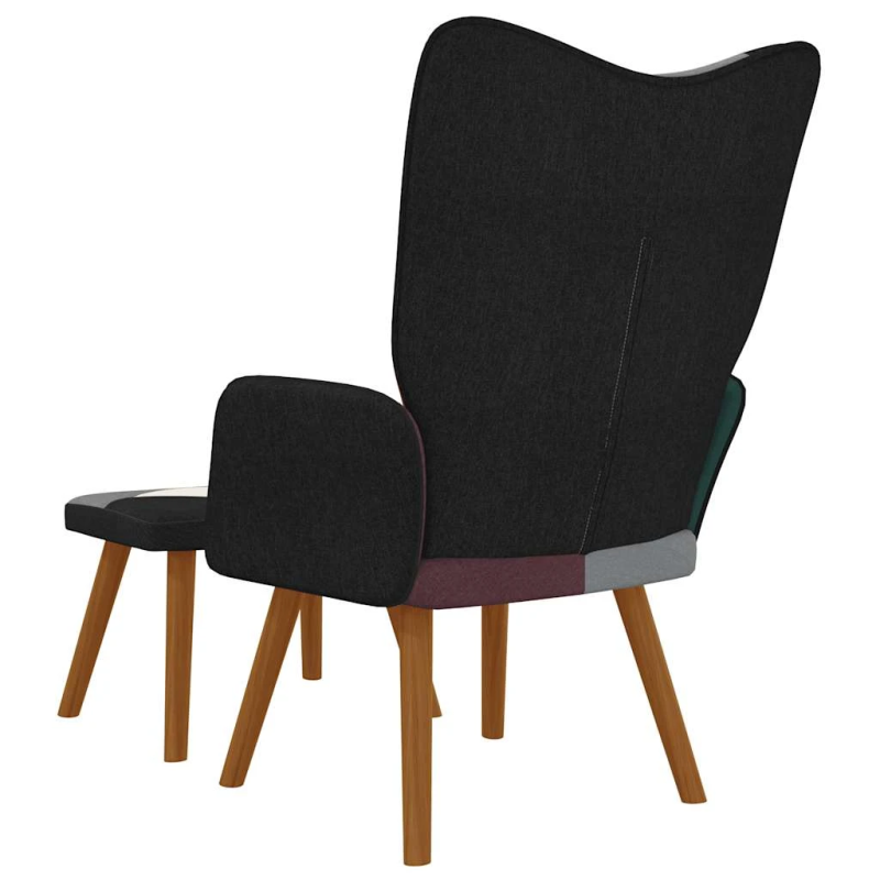 vidaXL atpūtas krēsls ar kāju balstu, tekstilmozaīkas audums