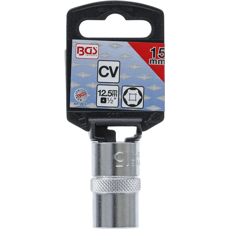 Socket, Hexagon - 12.5 mm ,1-2, Drive - 15 mm