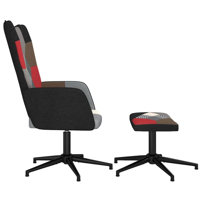 vidaXL atpūtas krēsls ar kāju balstu, tekstilmozaīkas audums