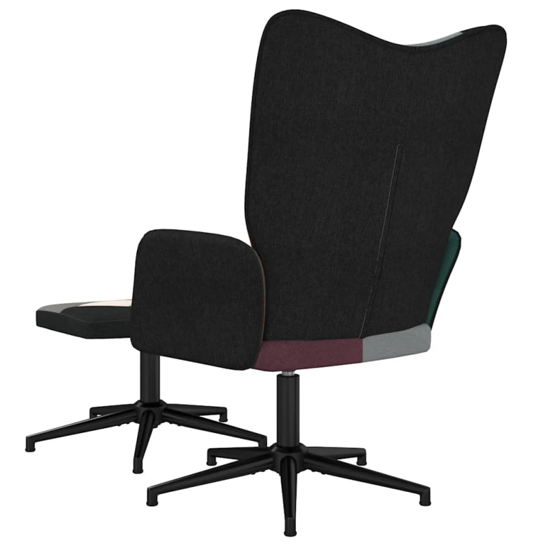 vidaXL atpūtas krēsls ar kāju balstu, tekstilmozaīkas audums