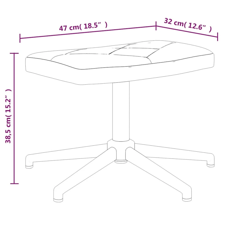 vidaXL atpūtas krēsls ar kāju balstu, tekstilmozaīkas audums