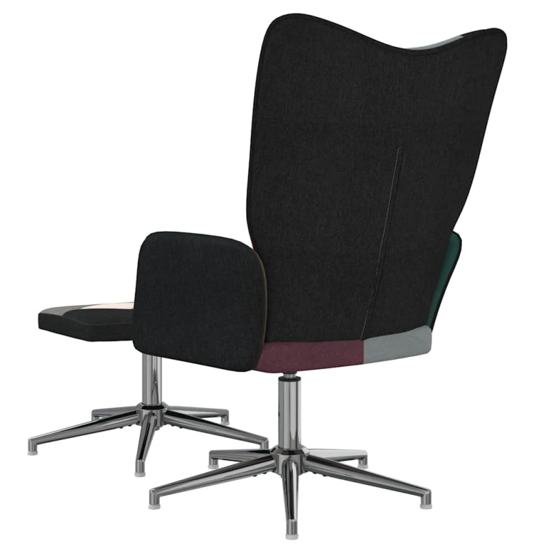 vidaXL atpūtas krēsls ar kāju balstu, tekstilmozaīkas audums