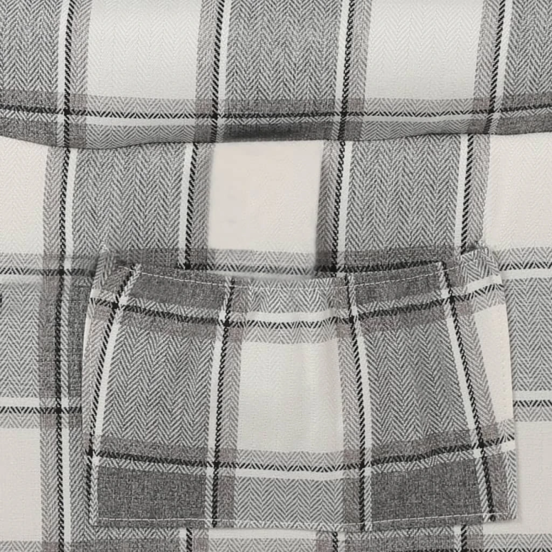 vidaXL Atlošiamas krėslas, baltos ir pilkos spalvos, audinys