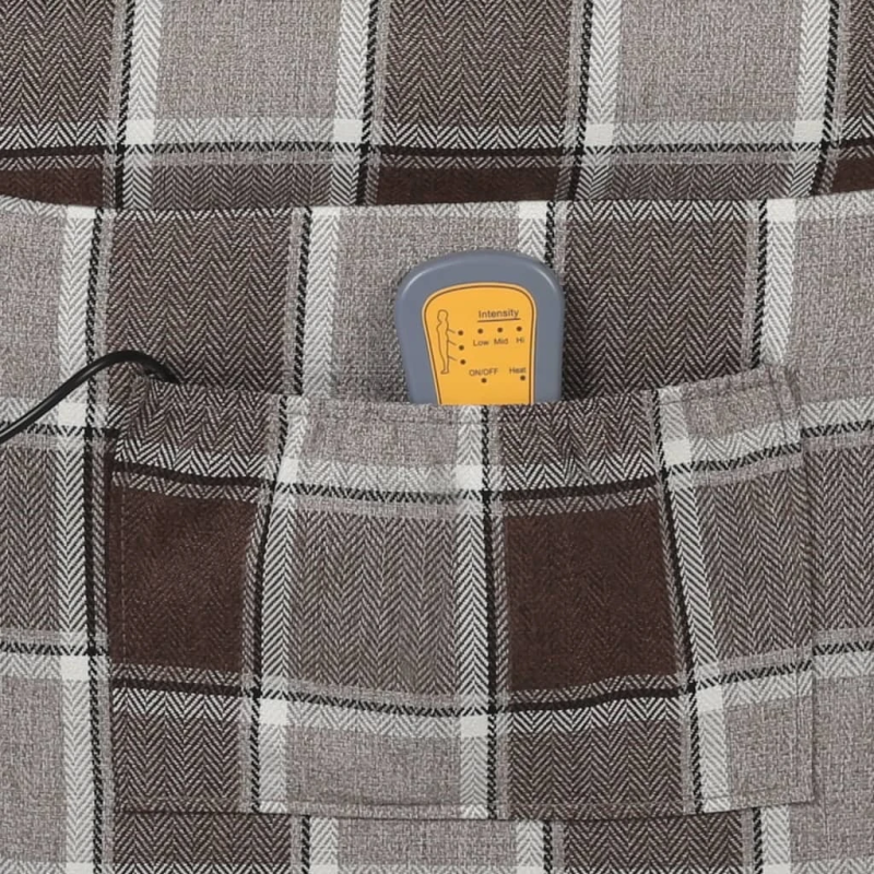 vidaXL masāžas krēsls, atgāžams, brūns audums