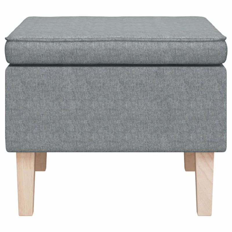 vidaXL soliņš ar koka kājām, gaiši pelēks audums