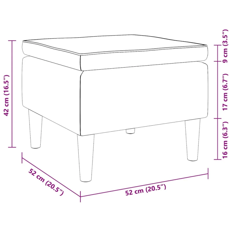 vidaXL soliņš ar koka kājām, tumši pelēks samts