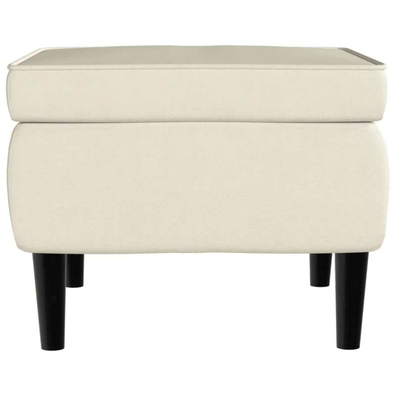 vidaXL taburete ar koka kājām, krēmkrāsas samts