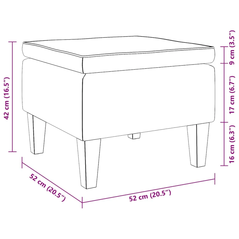 vidaXL soliņš ar koka kājām, gaiši pelēks samts