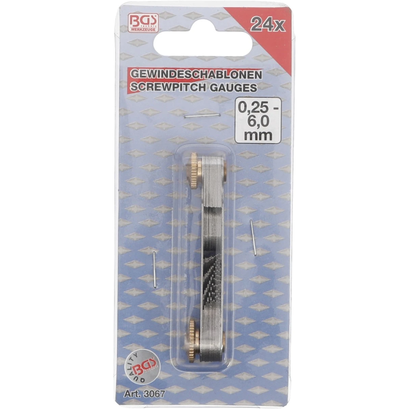 3067 Vītņu mērītājs 0,25 - 6,00mm BGS