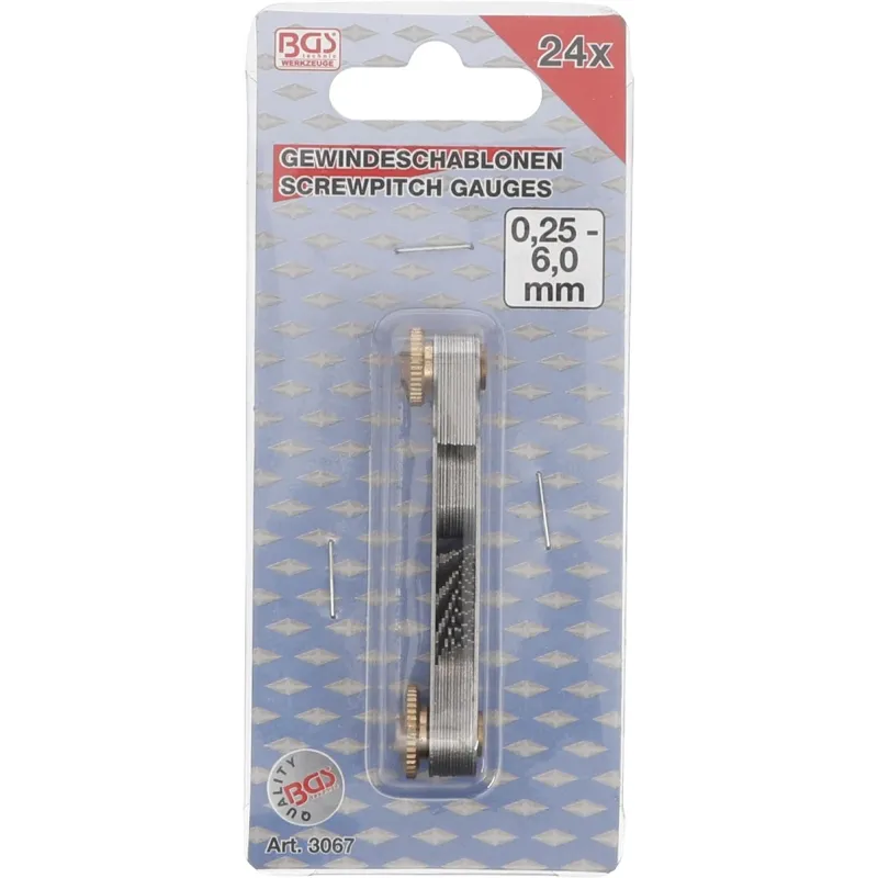 Screwpitch Gauge - 24 Blades - Metric 0.25 - 6.00 mm