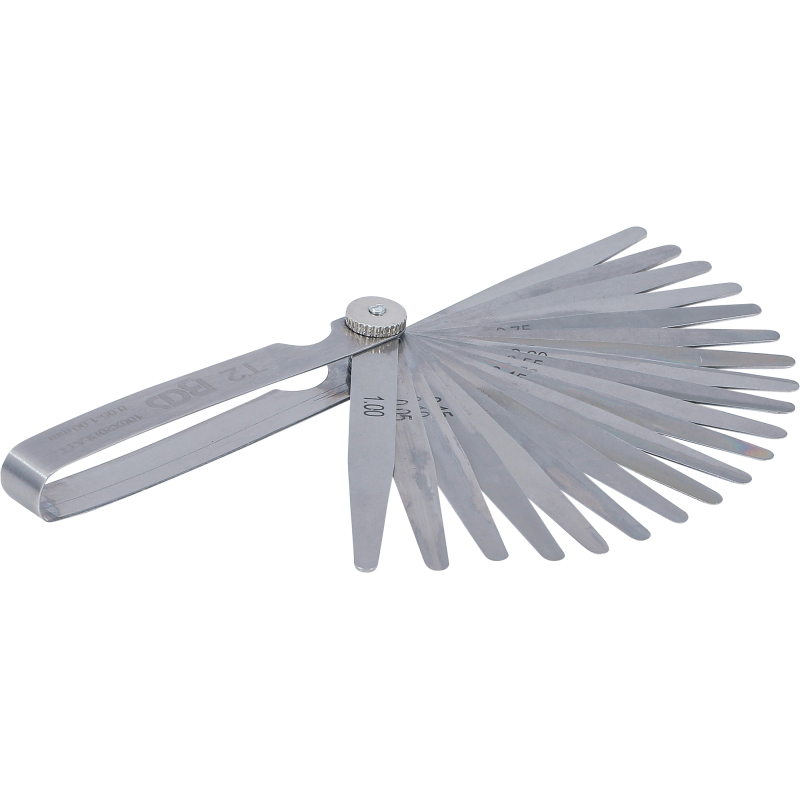 3083 Spraugu mērītājs 20asmeņi, 0.05-1mm T2 I 100 mm dziļš BGS