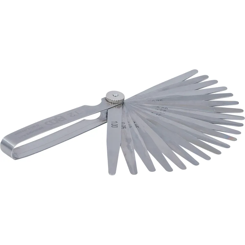 3083 Spraugu mērītājs 20asmeņi, 0.05-1mm T2 I 100 mm dziļš BGS