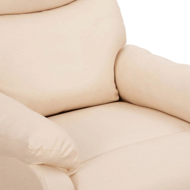 vidaXL atpūtas krēsls, paceļams, krēmkrāsas audums