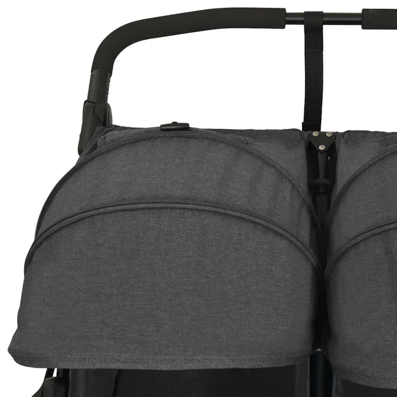 vidaXL dvīņu ratiņi, antracītpelēki, tērauds