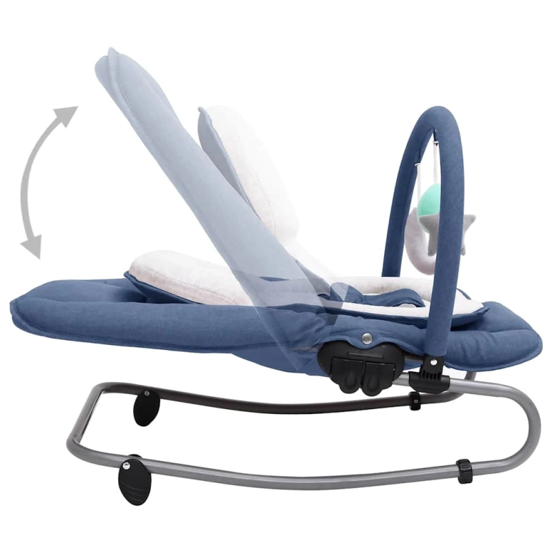 vidaXL bērnu šūpuļkrēsls, tumši zils, tērauds