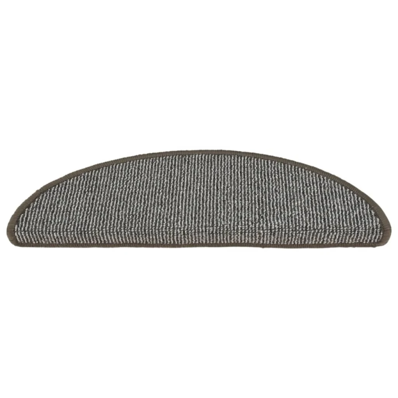 vidaXL kāpņu paklājiņi, 15 gab., 56x17x3 cm, pelēki, pusapaļi